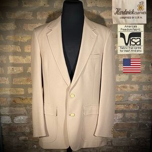 40R VINTAGE 1980’s HARDWICK CLOTHES MADE IN 🇺🇸 TAN BLAZER JACKET SPORT COAT